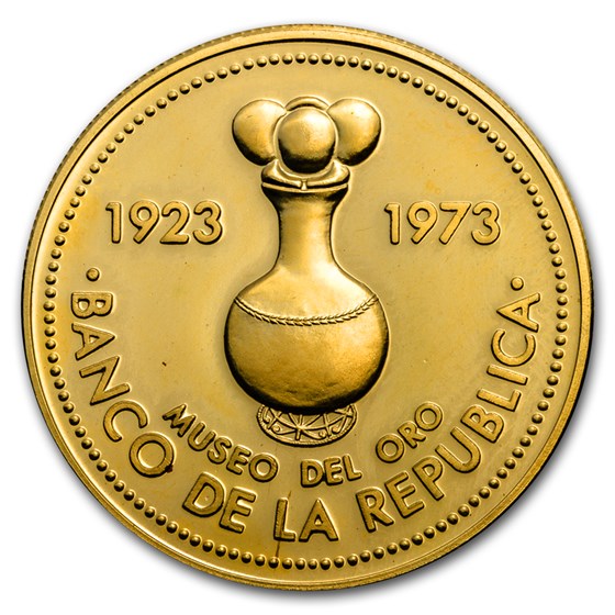 1973 Colombia Proof Gold 1500 Pesos Gold Museum Bogota 1973 Colombia Proof Gold 1500 Pesos Gold Museum Bogota